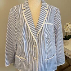 Talbot's Size 18W Summer Blazer - Seersucker
